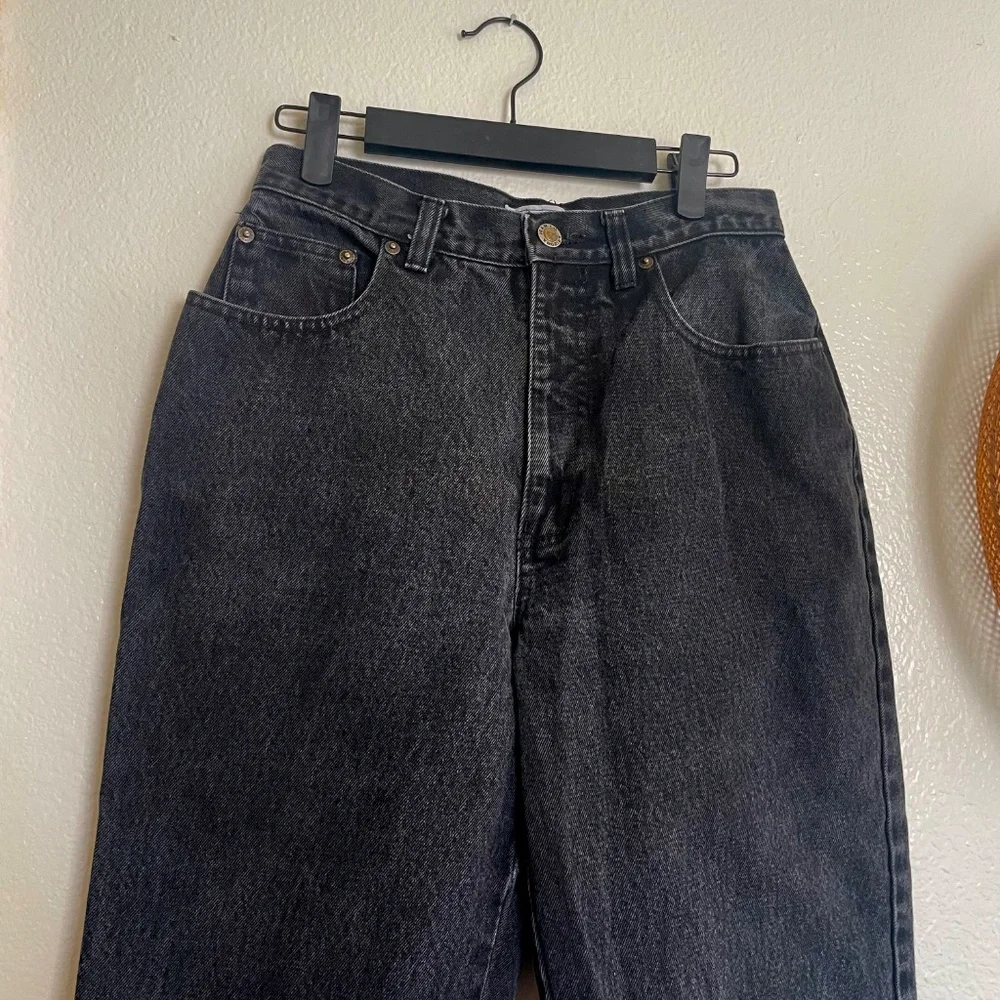 Vintage Arizona Black Mom Jeans USA Made High Waist Denim Size 9 - Picture 2 of 5